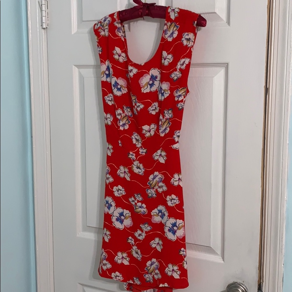 Red floral dress